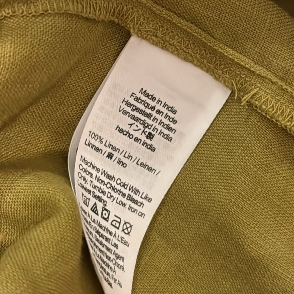 Madewell Button-Front Midi Dress in 100% Linen Citrus Lime 2 - Picture 6 of 7